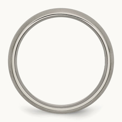 Brushed Center Grooved Band, 6mm, Titanium