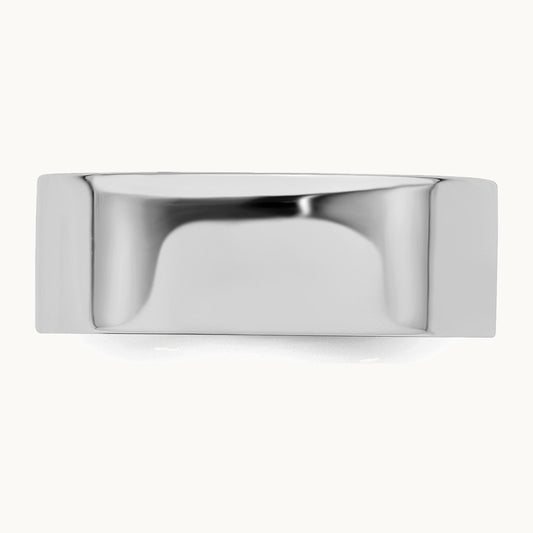 Sterling Silver Rhodium-plated 7mm Flat Band