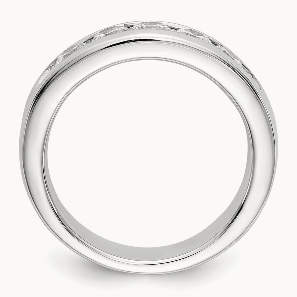 5- Stone Channel Band, 3.7mm, 14K White Gold