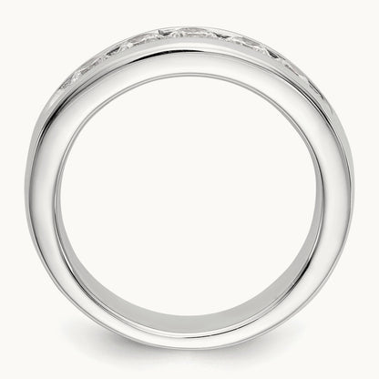 5- Stone Channel Band, 3.7mm, 14K White Gold