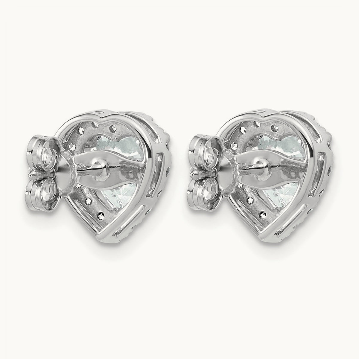 Heart Halo Post Earrings, 0.50-7.25 ct tw Lab-Grown Diamond — 2 3/8 ct, VS (Best), 14K White Gold