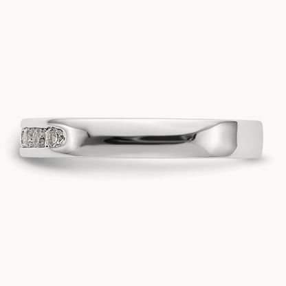 7-Stone Diamond Channel Band, 14K White Gold