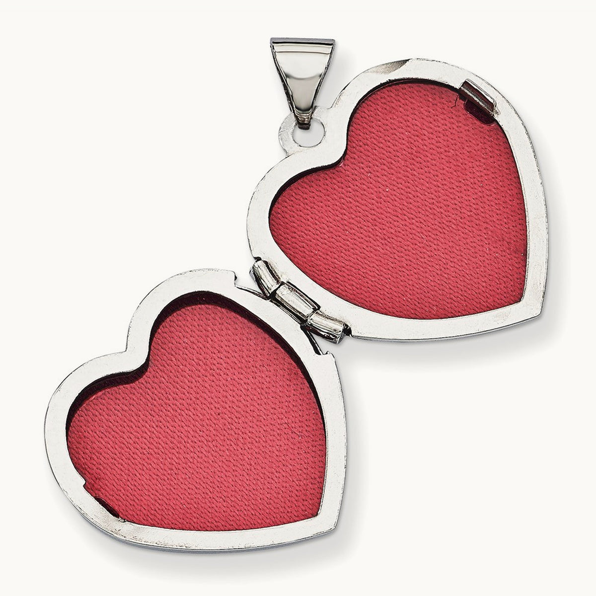 Diamond Heart Claddagh Locket, 14K White Gold