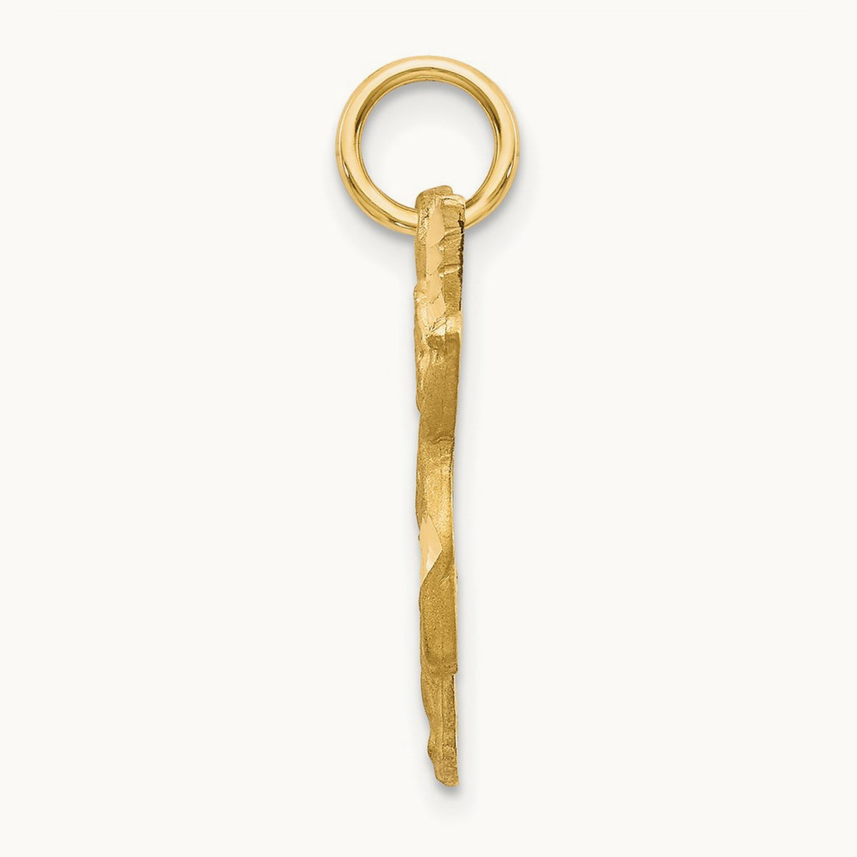 Diamond-cut Angel Charm, 14K