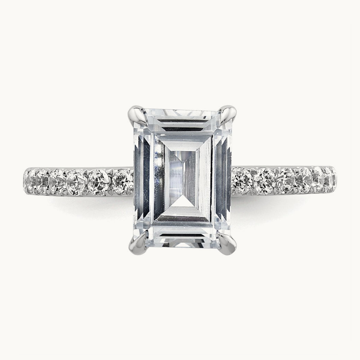 Emerald Solitaire Engagement Ring, 1.25-2.25 ct tw Lab-Grown Diamond — 14K White Gold, 7 (3)