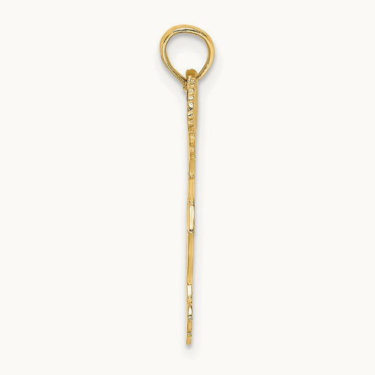 Cheerleader with Pom-Poms Charm, 14K