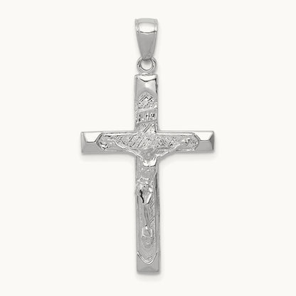 Crucifix Pendant, 14K White Gold