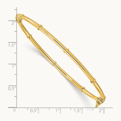 Polished Fancy Hinged Bangle, 14K
