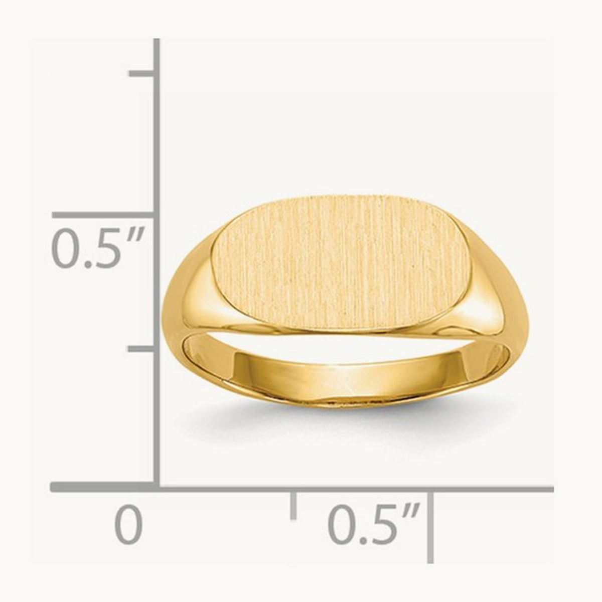 13.0x7. Closed Back Signet Ring, 0mm, 14K