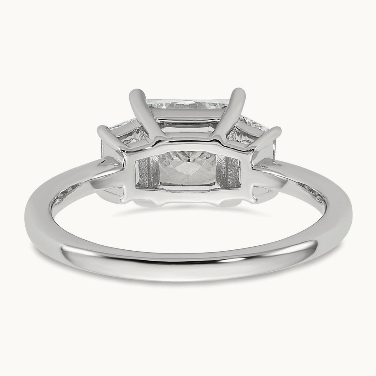 Princess & Trapezoid Engagement Ring, 1.25-4.00 ct tw Lab-Grown Diamond — 2 ct, 14K White Gold