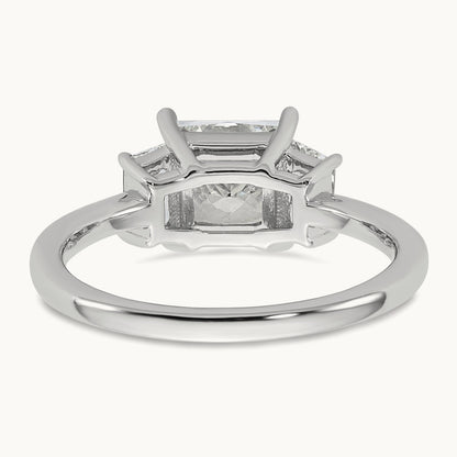 Princess & Trapezoid Engagement Ring, 1.25-4.00 ct tw Lab-Grown Diamond — 2 ct, 14K White Gold