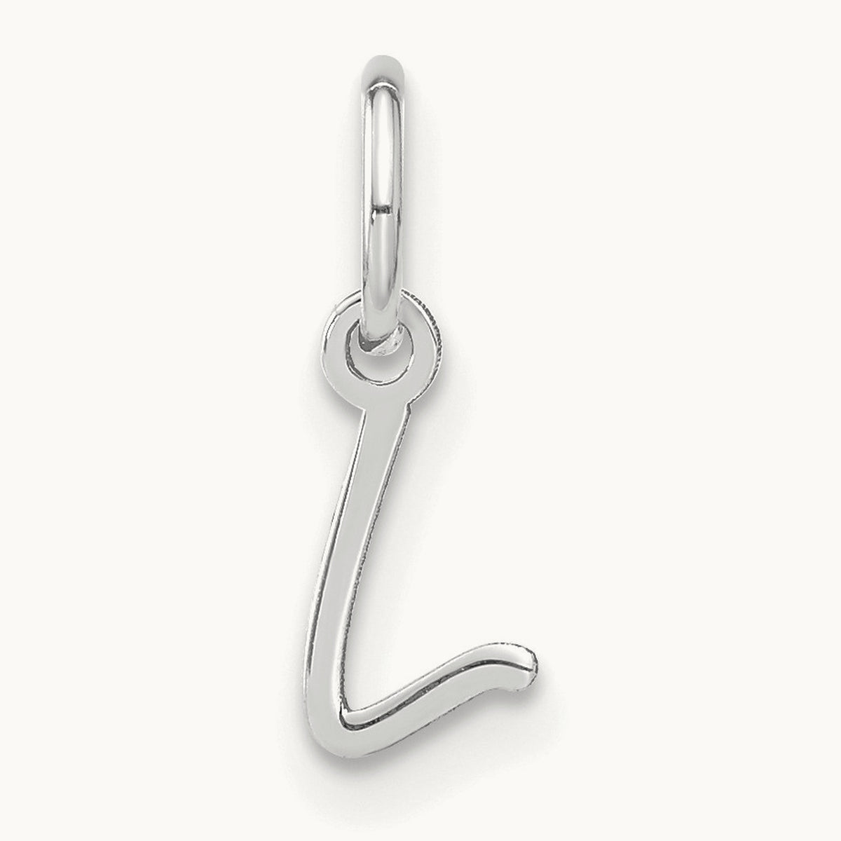 Upper case Initial Charm — 14K White Gold, L