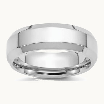 Platinum 6mm Polished Beveled Edge Wedding Band