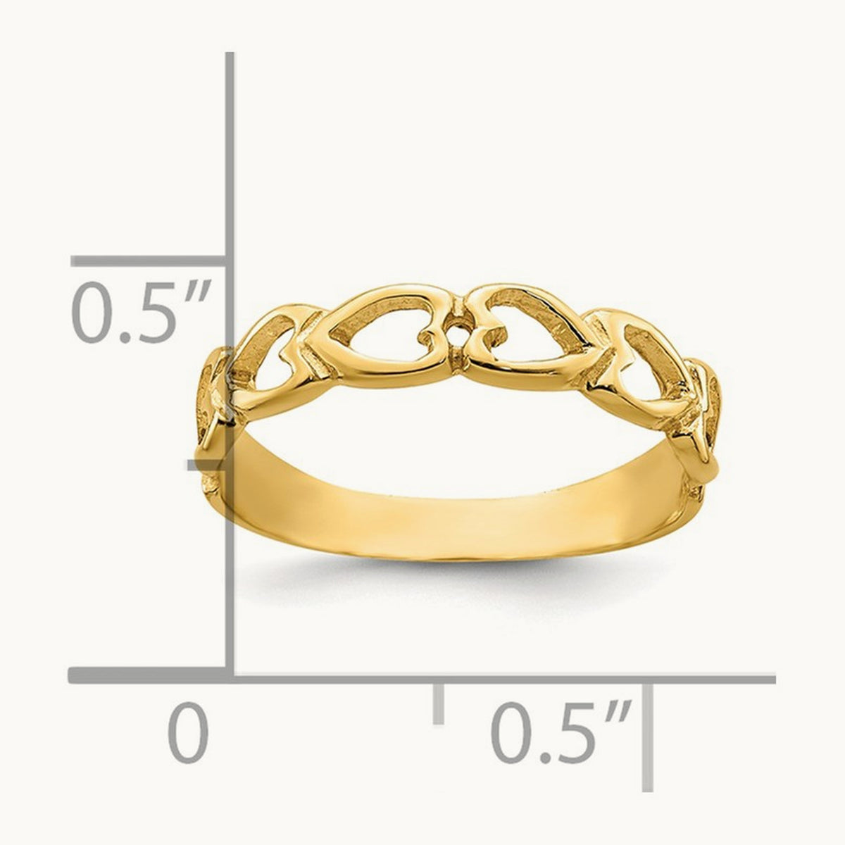Open Hearts Baby Ring, 14K