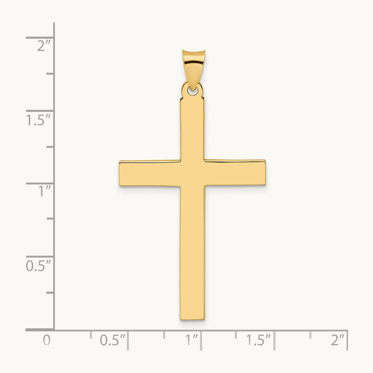 Polished Solid Cross Pendant — 47mm