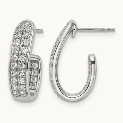 In/Out J-Hoop Hoop Earrings, 1.00 ct tw Lab-Grown Diamond
