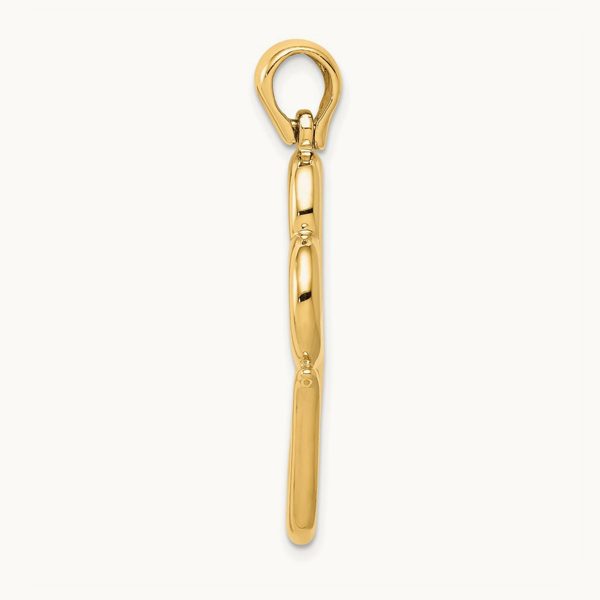 Polished Connected Double Hearts Pendant — 14K Yellow Gold