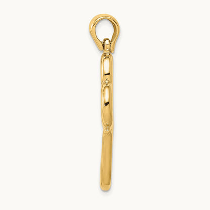 Polished Connected Double Hearts Pendant — 14K Yellow Gold
