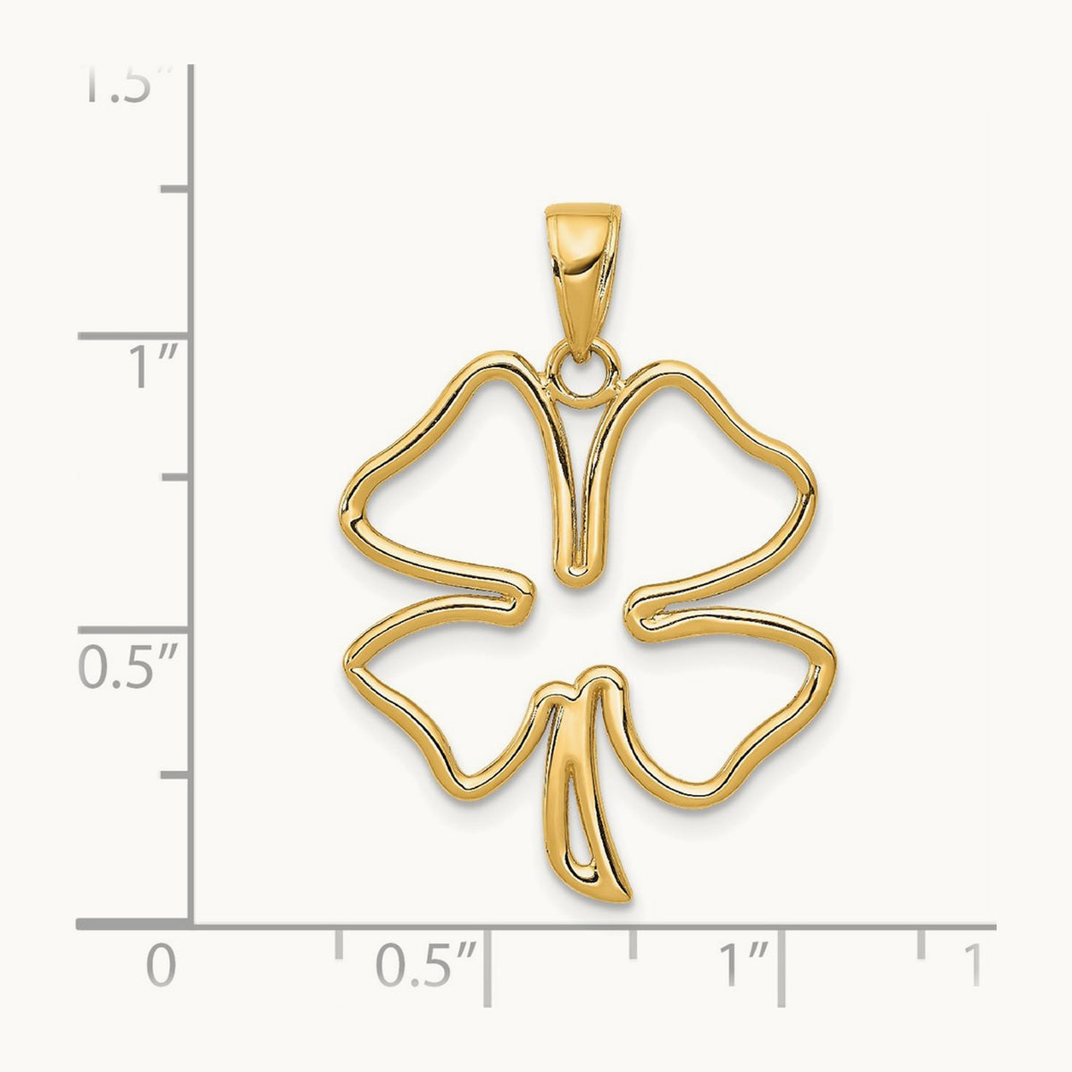 Polished Cut Out 4-Leaf Clover Pendant, 14K