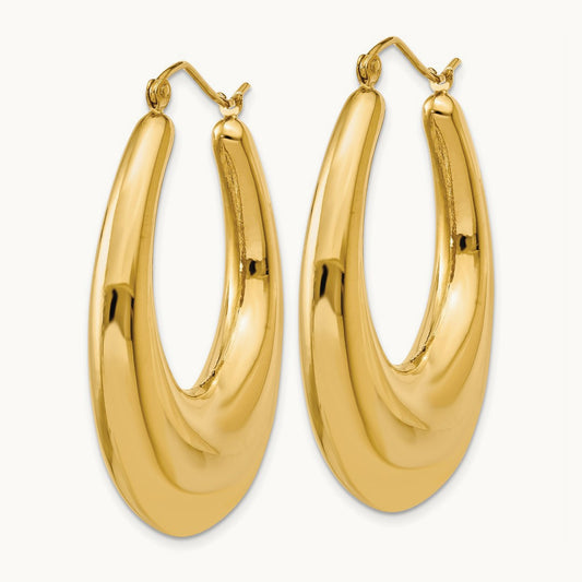Polished Hoop Earrings, 14K