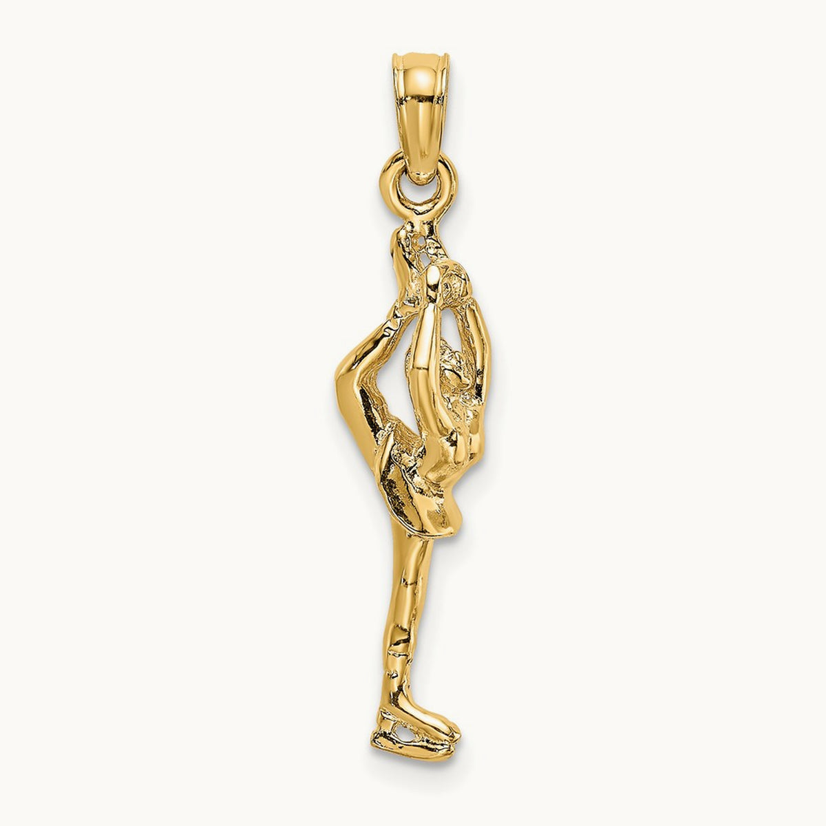 Solid Polished 3-D Figure Skater Charm, 14K