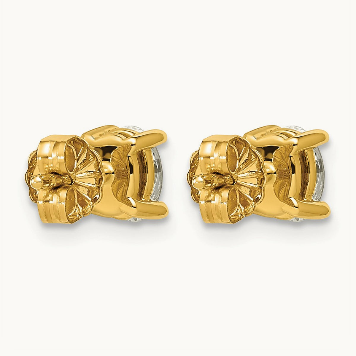 Oval Four-Prong Stud Earrings, 0.50-6.00 ct tw Lab-Grown Diamond — 3/4 ct, 14K Yellow Gold