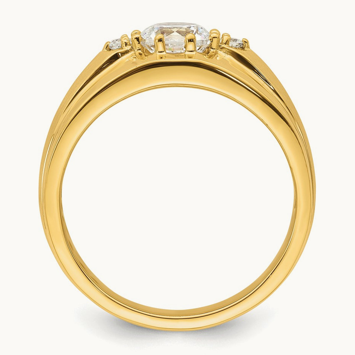 Semi-Mount Men's Ring, 0.05 ct tw Lab-Grown Diamond