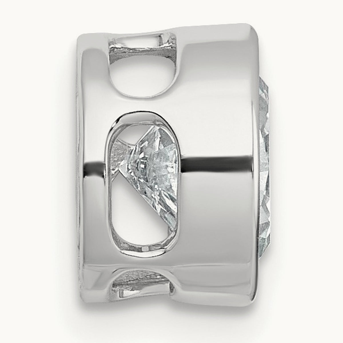 Round Bezel Set Chain Slide Pendant, 0.25-3.00 ct tw Lab-Grown Diamond — 2 1/2 ct, 14K White Gold