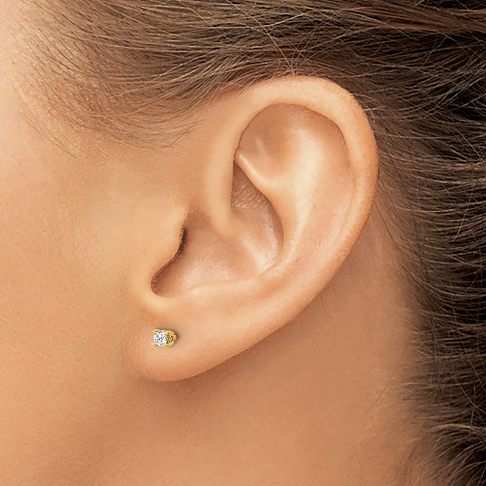 Round Heavyweight Stud Earrings, 0.10-7.00 ct tw Lab-Grown Diamond — 1/6 ct, 14K Yellow Gold