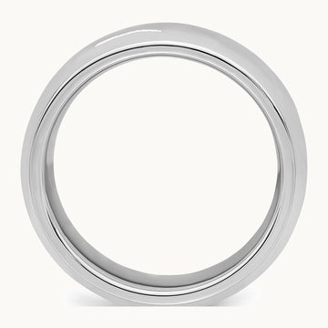 Sterling Silver Rhodium-plated 7mm Bevel Edge Band