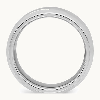 Sterling Silver Rhodium-plated 7mm Bevel Edge Band