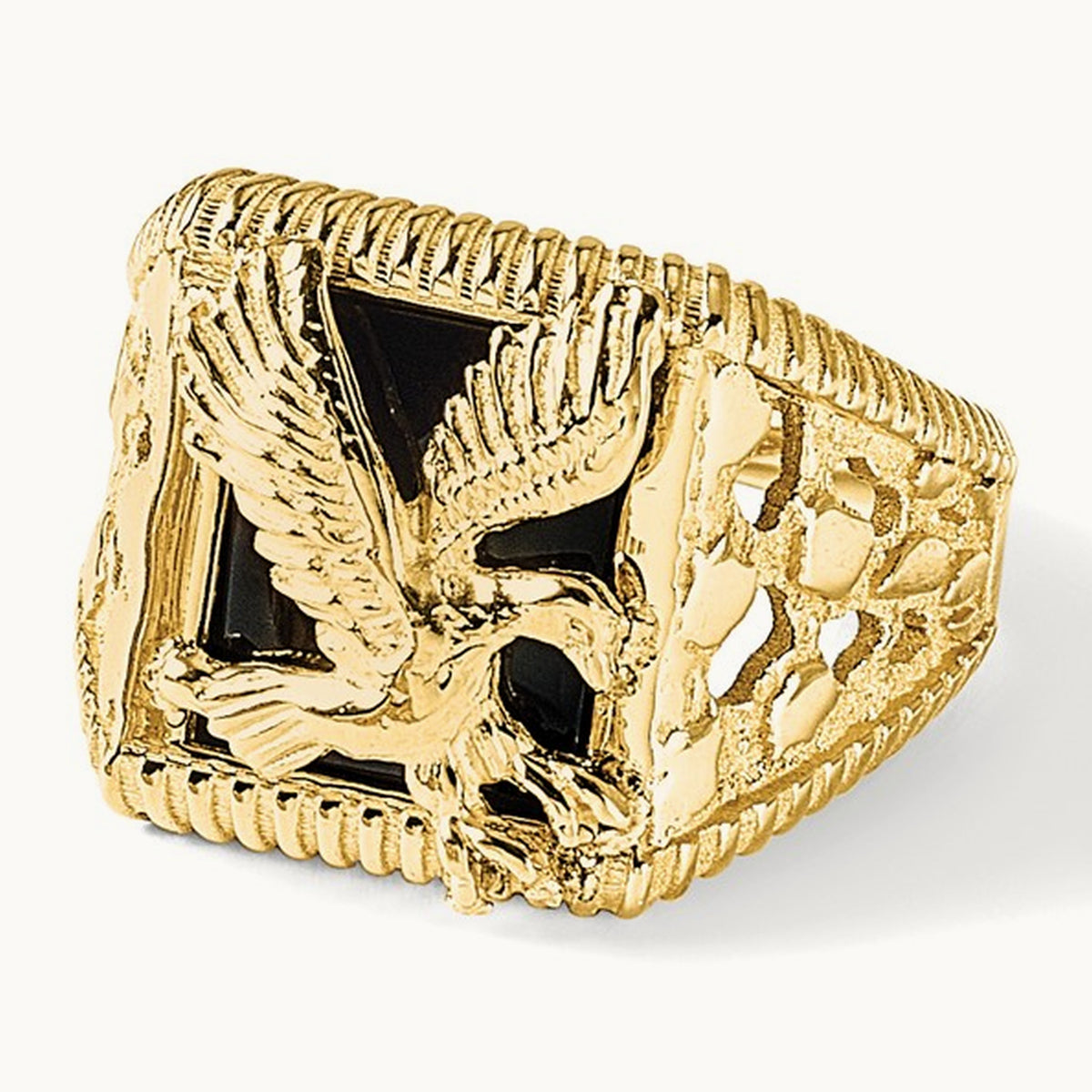 Men's Onyx Eagle Ring, 14K