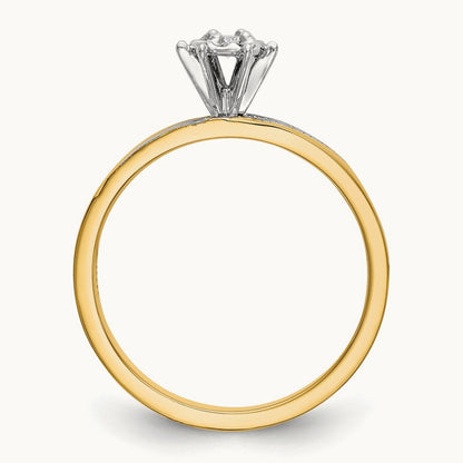 AA Quality Trio Complete Engagement Ring, 14K