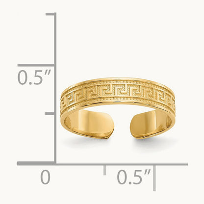 Greek Key Toe Ring, 14K