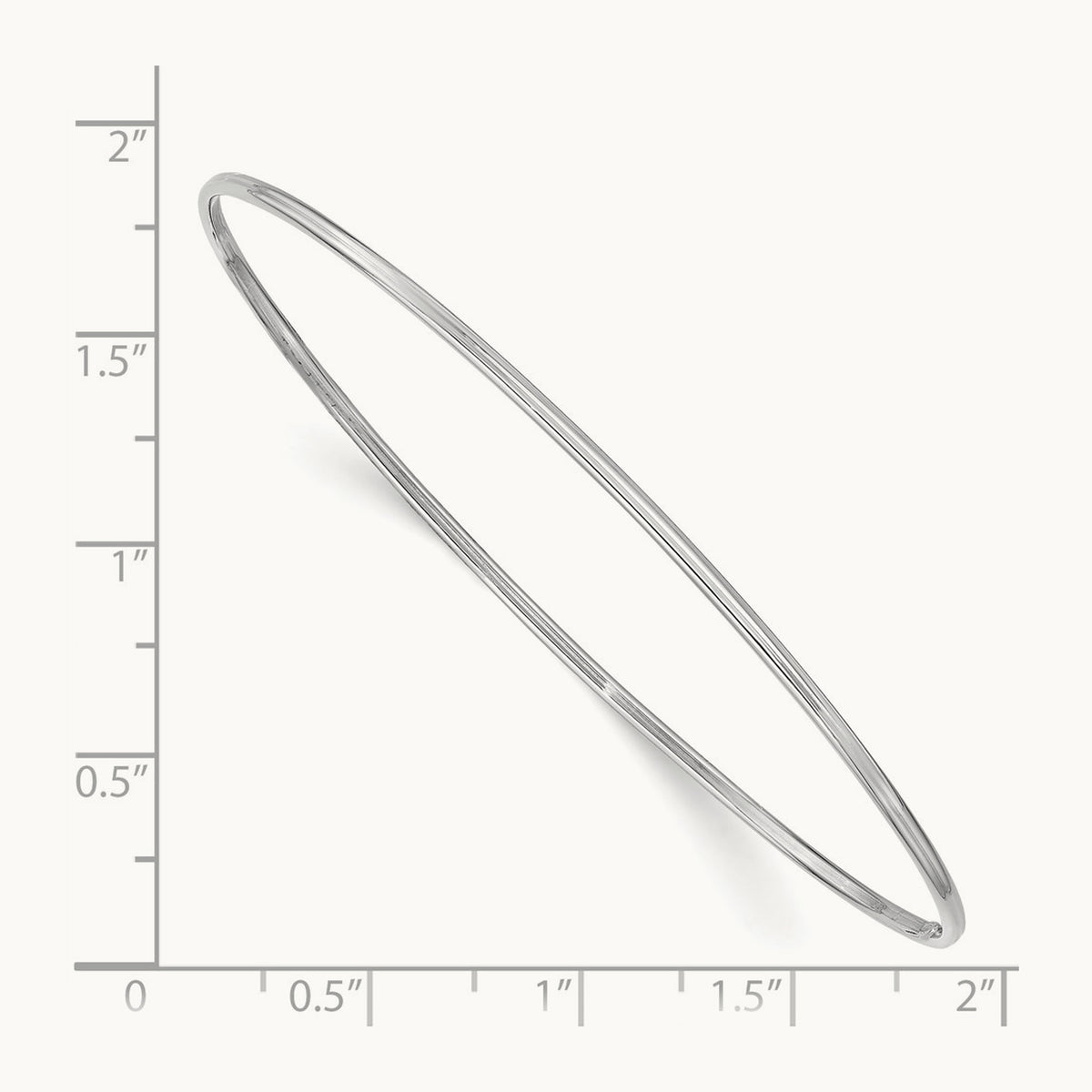 Polished Slip-on Bangle Bracelet — 14K White Gold