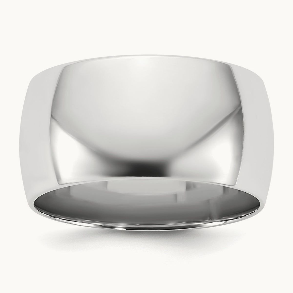 Lightweight Comfort Fit Band, 10mm, 10K White Gold