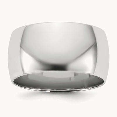 Lightweight Comfort Fit Band, 10mm, 10K White Gold