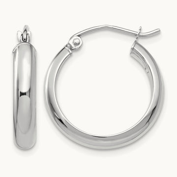 Hoop Earrings, 14K White Gold