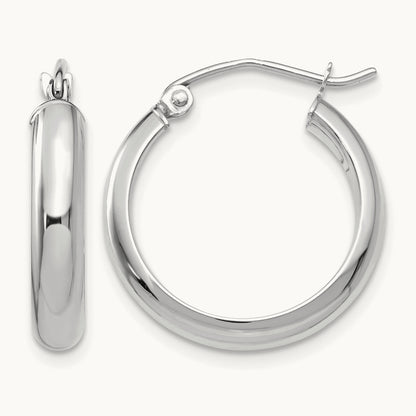 Hoop Earrings, 14K White Gold