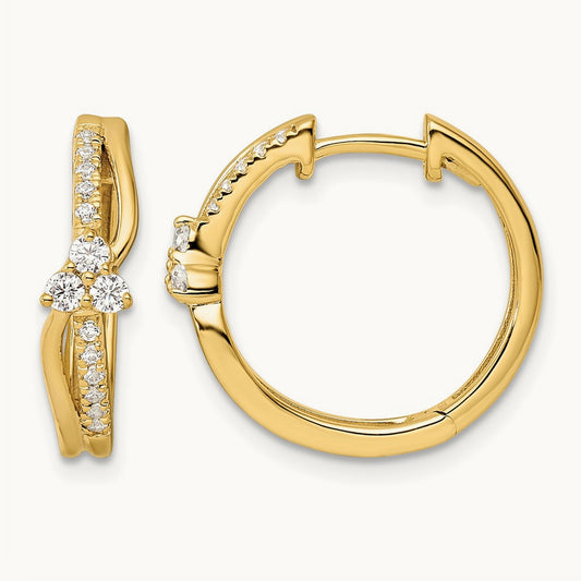 Fashion Hinged Hoop Earrings, 0.25 ct tw Lab-Grown Diamond