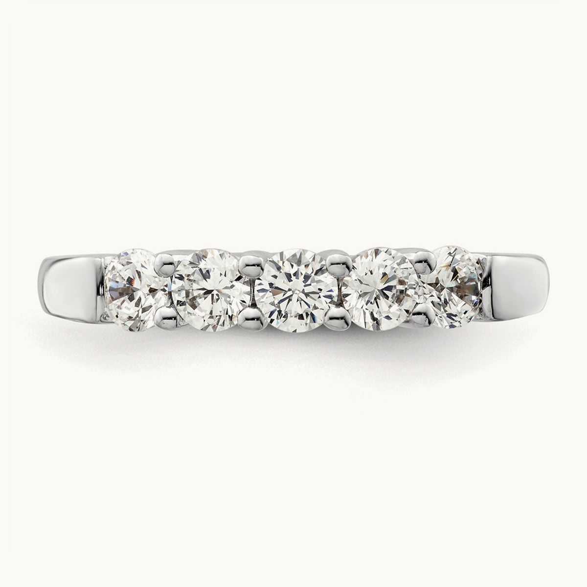 5-Stone Diamond Band, 14K White Gold