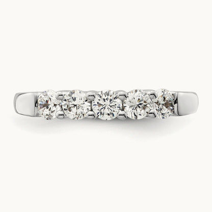 5-Stone Diamond Band, 14K White Gold