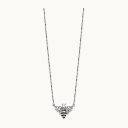 Diamond Bee 18 inch Necklace, 14K White Gold
