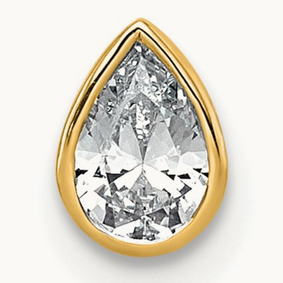 Pear Bezel Chain Slide, 0.25-3.00 ct tw Lab-Grown Diamond — 1/3 ct, VS (Best), 14K Yellow Gold