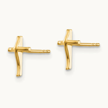 Madi K Polished Cross Post Earrings — photo set