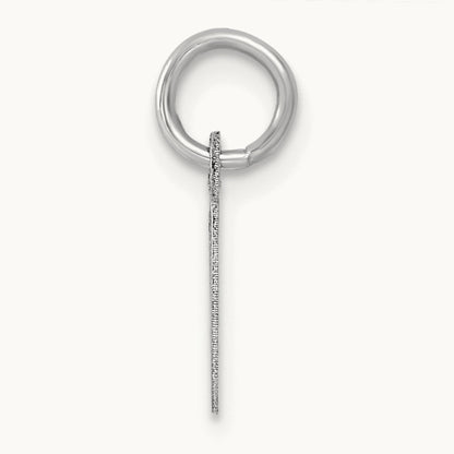 Small Script Letter O Initial Charm, 14K White Gold