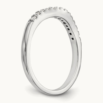 Set of Two White Gold Diamond Bands, 14K