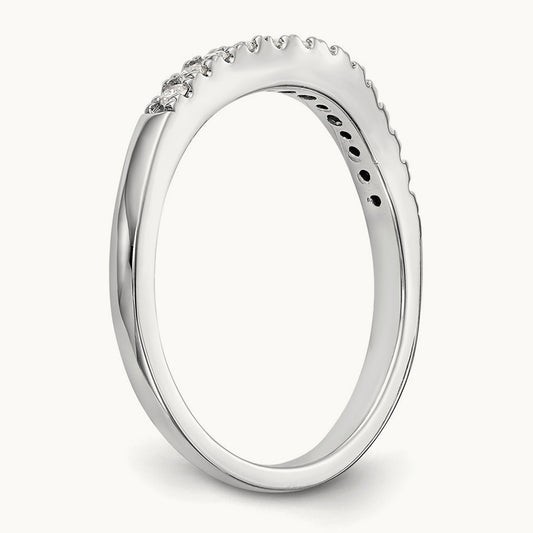 Set of Two White Gold Diamond Bands, 14K