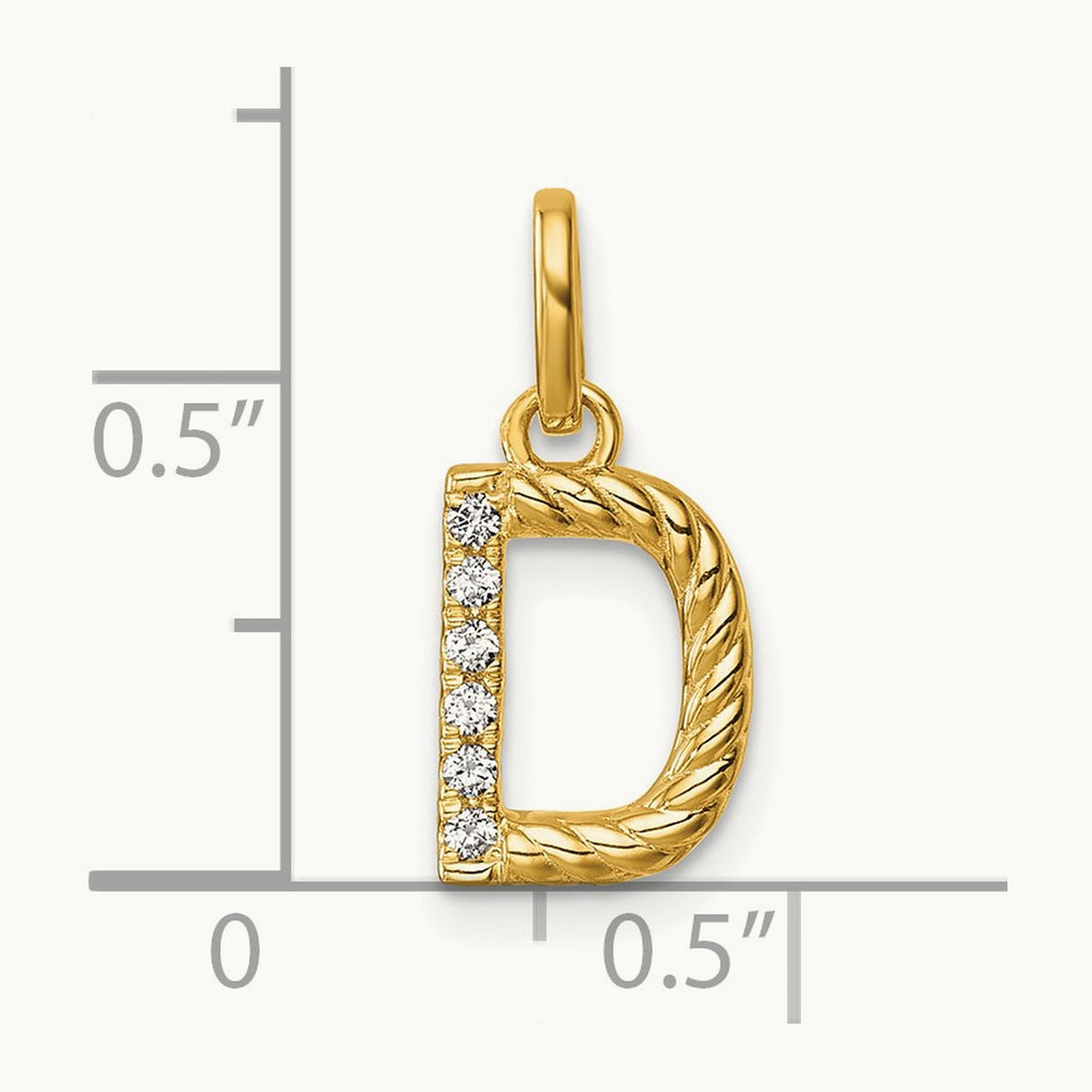 Twisted with Diamond Charm — 14K Yellow Gold, D