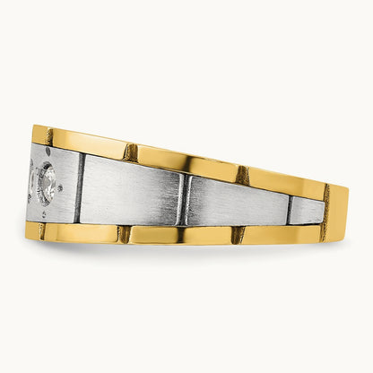 3 Stone Men's Ring, 0.25 ct tw Lab-Grown Diamond